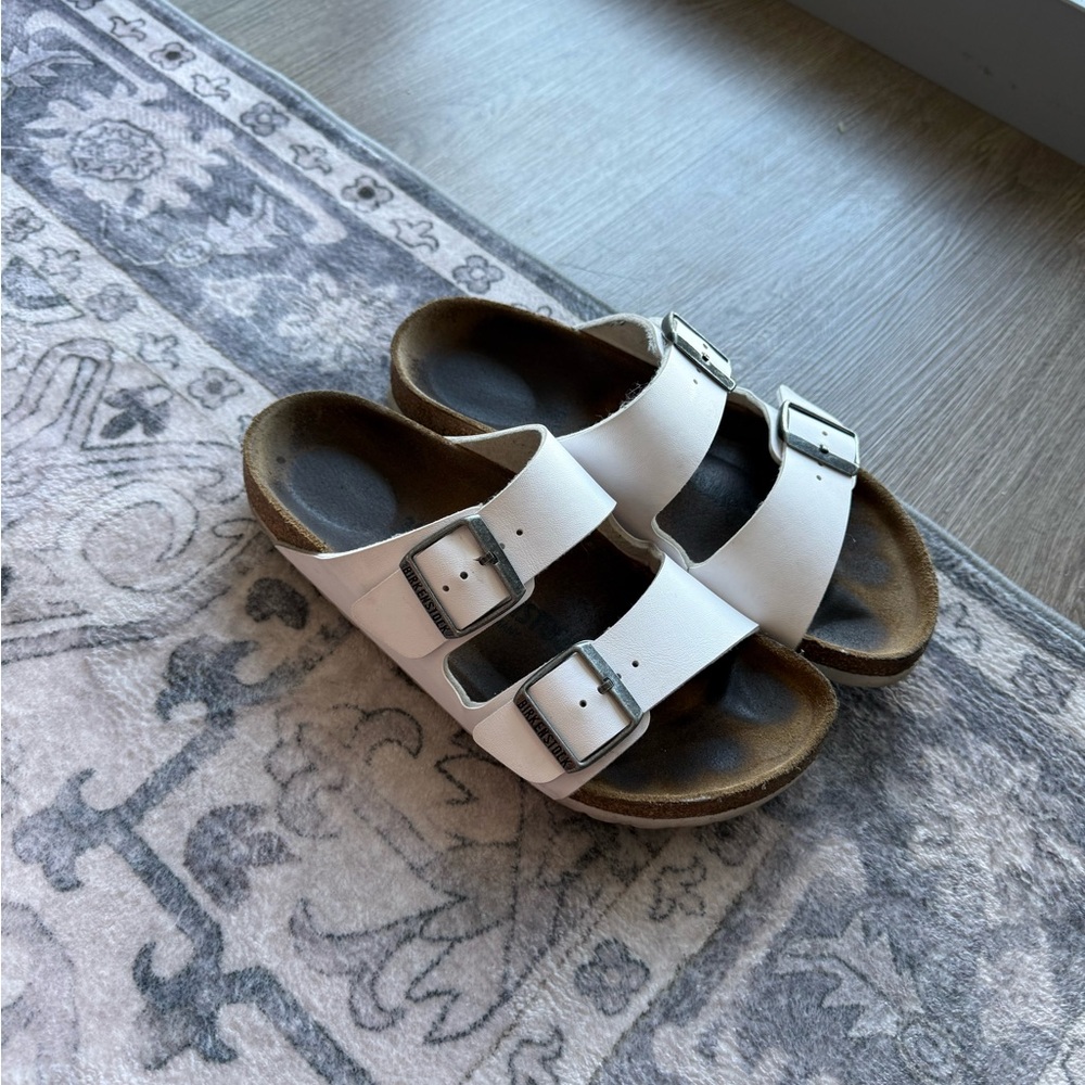 White Double-Buckle Birkenstock